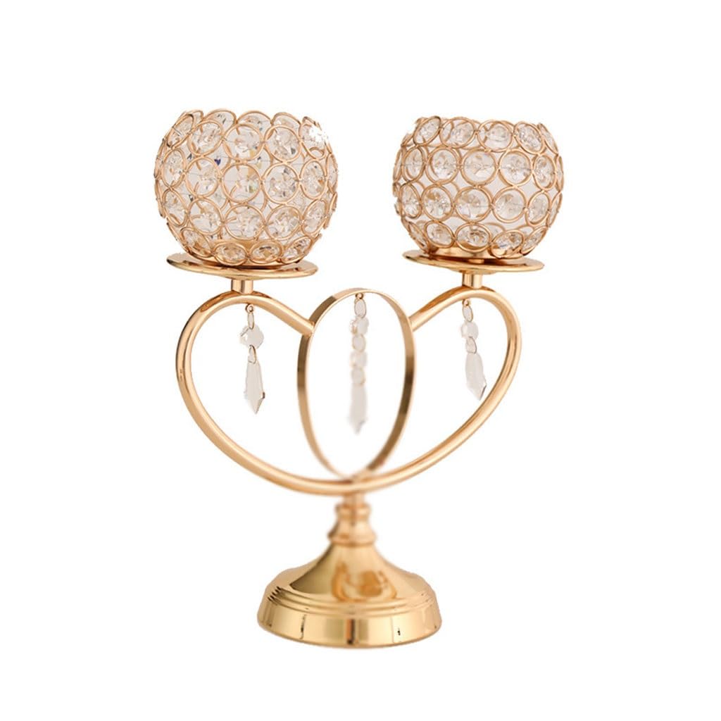 HTTGDGDH European Crystal Candlestick Minimalist Iron Gold Candlestick Creative Halloween Candlestick Ornaments,