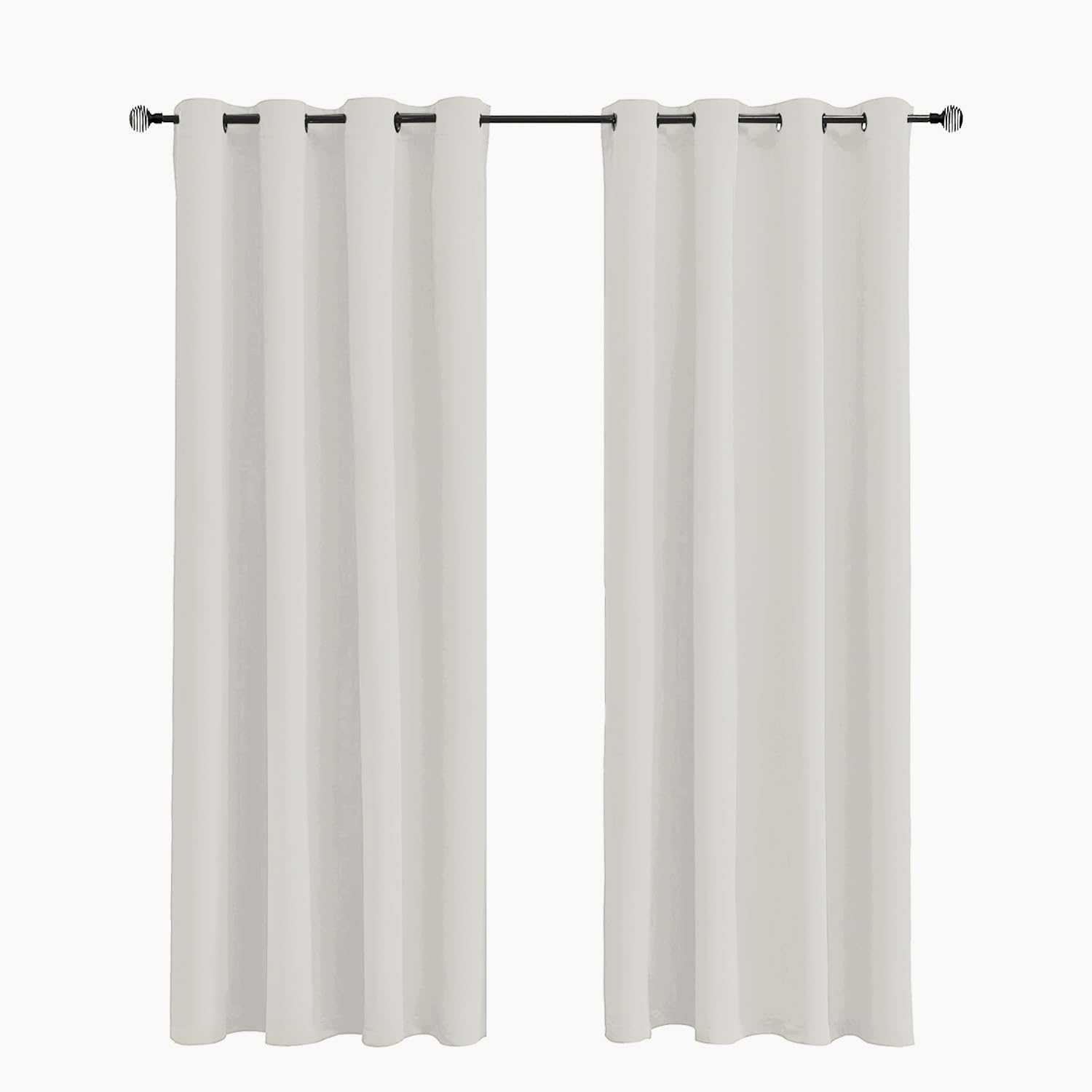 Tenger Home Cortinas Opacas, Cortinas Salon Cortinas Termicas aislantes Frio y Calor, Cortinas sombreadas de Tela Perforación, 1 Pieza (Blanco Natural, 70x120 cm)