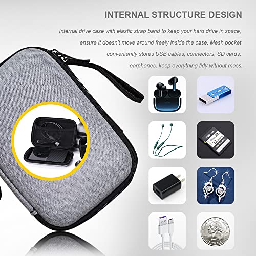 Hard Drive Case Carrying Bag Storage Organizer Multi-Purpose Shockproof Universal Carry Pouch Compatible With Western Digital Wd Elements Seagate, 2.5’’ Eva Shockproof Travel Case #TOP3
