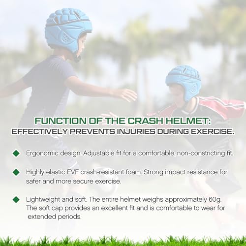 Saysurey Soft Shell Flag Football Helmet 7v7 Rugby Headgear Scrum Cap Soccer Padded Headgear Adjustable Head Protector for Youth Adult(Blue,19-21 Inches,Classic) - Thumbnail 3