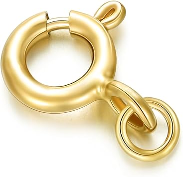 18K Yellow Gold Clasp for DIY Necklace Bracelet Jewelry Making, Lobster Clasp Extender Necklace Clasp Connector Bracelet Extension Style 4
