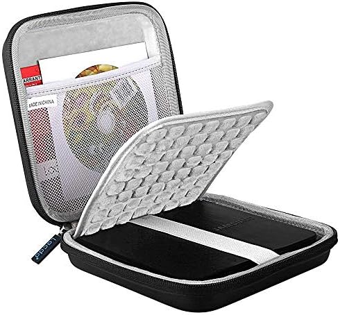 Lacdo USB CD DVD Writer Blu-Ray & External Hard Drive Protective Storage Case Bag Compatible Apple USB Superdrive, Samsung SE-208GB SE-218CB LG GP65NB60 GP60NB50 Dell ASUS External DVD Drives, Black