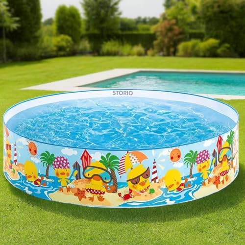 Image of Storio 6 Feet Snapset Kids Pool | Large Bathing Tub for Kids | Summer Water Fun Pool Toy - 6ft x 1.3ft Outdoor & Garden Splash Pool for Toddlers, Boys & Girls