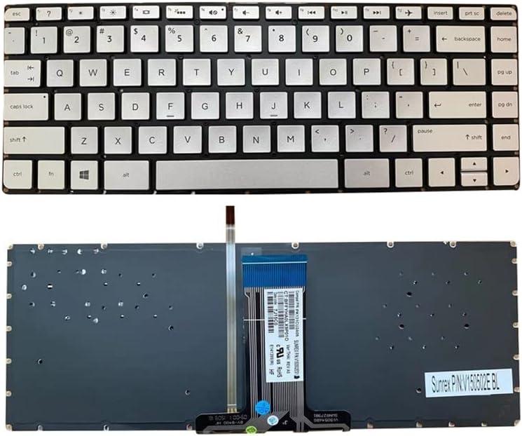 New US Silver English Backlit Keyboard (Without palmrest) for HP Pavilion X360 M3-U M3-U001DX M3-U003DX M3-U101DX M3-U103DX M3-U105DX