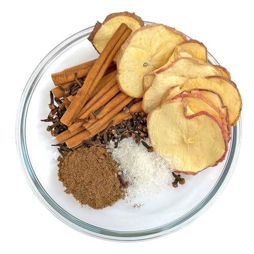 Potpourri Simmering - Dried Apple Slices, Cloves, Cinnamon, Allspice, and Vanilla Salt, Spiced Apple Cider Fragrance Stovetop Potpourri, Fall Scents, Housewarming Hostess Gift, Autumn (Spiced Cider)