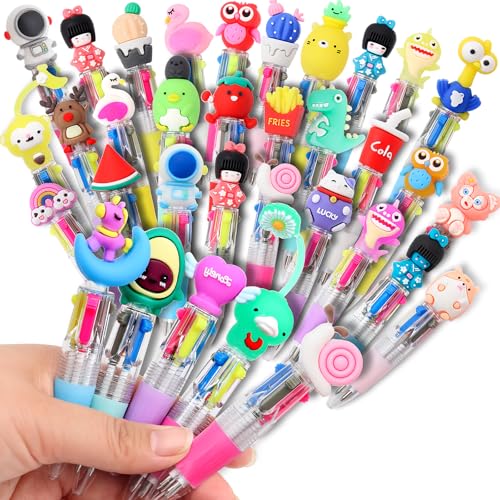 Stylo rétractable 4 en 1 enfant Lot de 36 stylos multicolores kawaii pour dessiner à l'école