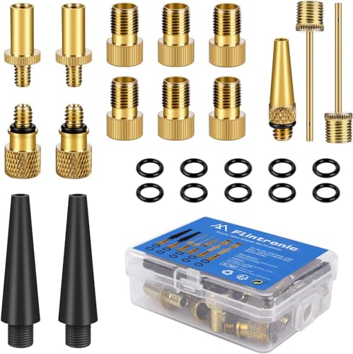 Flintronic 25PCS Adaptador de Válvula, DV/SV/AV, para Bomba de Aire, Compresor de Bicicleta, Bomba de Bola