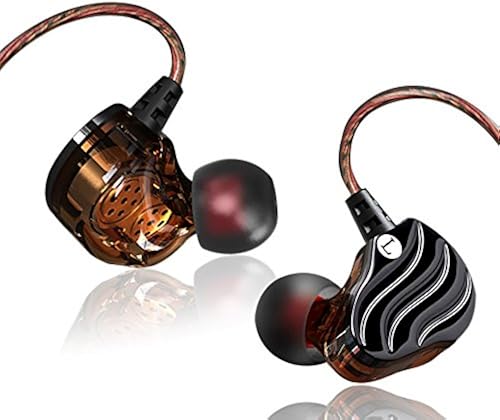 3 5MM Dual Dynamic Driver Heavy Deep Bass Ear Auricolare con microfono Yianerm HiFi altoparlanti Dual Unit Sound Chamber Auricolare alta definizione Noise Isolating  Nero 