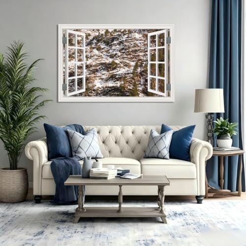 Cuadro lienzo efecto ventana al lago de 20x30cm para decorar tu salón 5