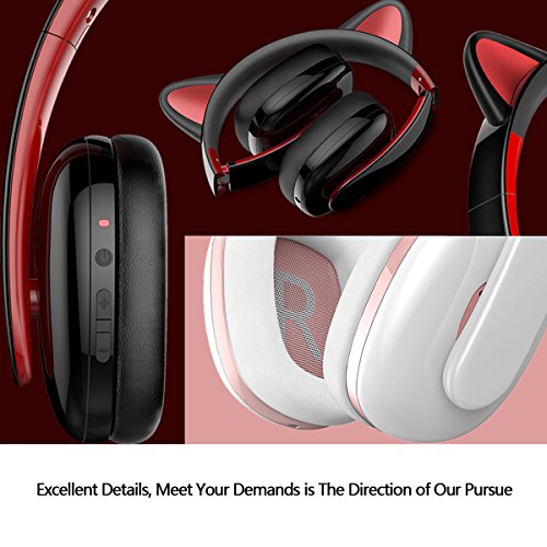 Censi Music Headset Headphone Creative Cat Ear Stereo Over-Ear Game Gaming Bass Headset Noise Canceling Headband Earphone For Ipad, Pc, Iphone And Android Smartphones (White, Wired) #TOP1