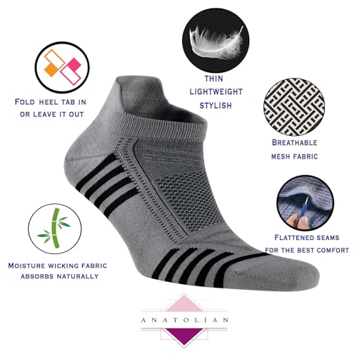 Ankle Socks with back Heel Tab for Men Low Cut Cool Comfort Fit Athletic Performance 6 pair pack2