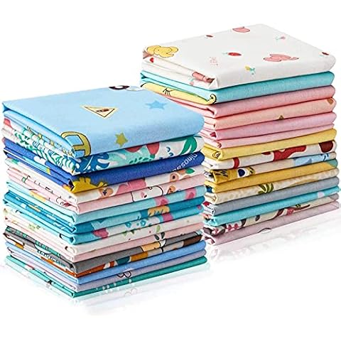30 Pieces Animals Fat Quarters Fabric Bundles Cute Pattern Fabric Squares 10 x 10 Inch Squirrel Elk Bear Sewing Fabric Scrap for Quilting Patchwork Scrabooking Cloth DIY Craft (M1) Cover