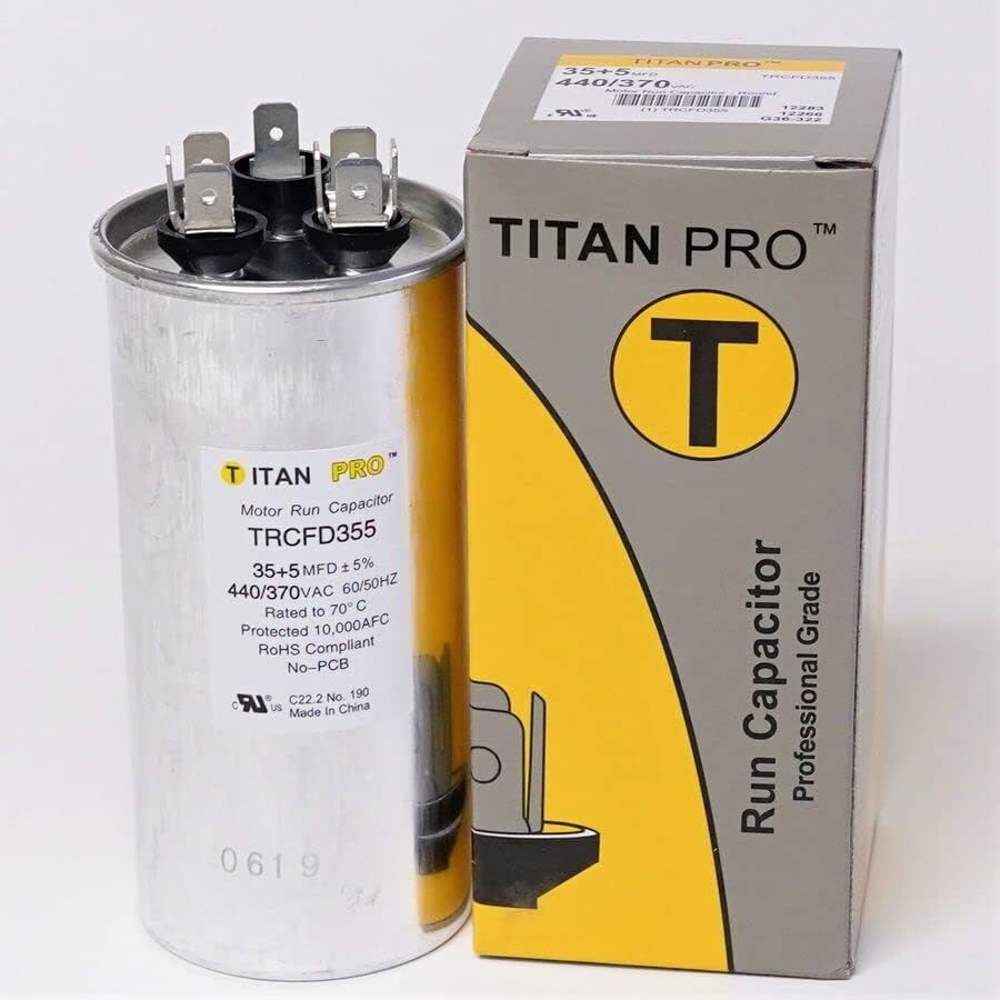 Titan Pro TRCFD355 35+5 Round Dual Motor Run Capacitor. 35/5 MFD