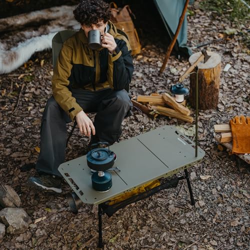 Image of Naturehike Tactical Camping Table with Adjustable Height, Collapsible Table Lightweight with Carry Bag for Camping, Travel expeditions, Hiking, Picnics, BBQs & Beach Trips