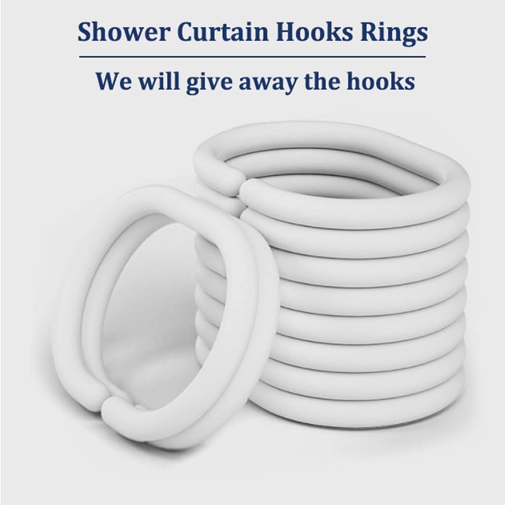 Best Shower Curtain Polyester Shower Curtain with Metal Grommets and Hooks Shower Curtain Liner Tub Curtains with Telescopic Rod for Bathroom Bath Decor (B 180x180cm)