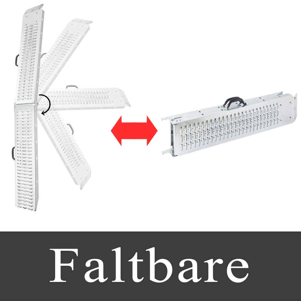 YUENFONG 2 x Faltbare Alu Auffahrrampe Klappbar Faltbare Rampe Verladerampen Motorradrampe Verladeschiene Verladerampe Auffahrschiene, 400 kg/Paar Traglast
