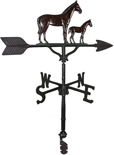 Montague Metal Products Veleta de 32 pulgadas con adorno de yegua de color y potro
