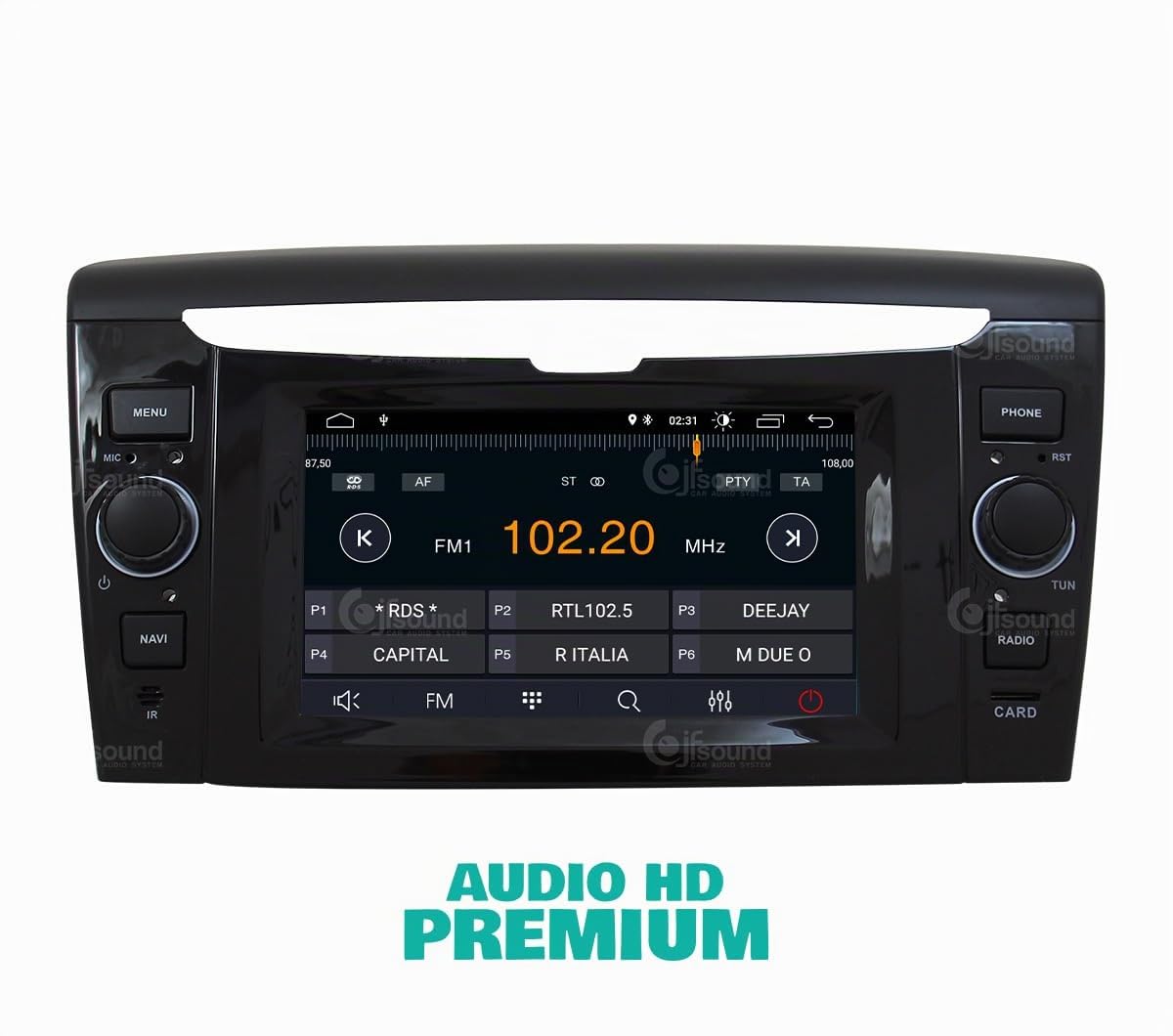 JF Sound - Autoradio Android - Per Lancia Ypsilon (2011-2023) - 6.2" HD - CarPlay/Android Auto via Cavo - GPS - 2GB RAM - 32GB ROM - DAB+ - Prodotto in Italia