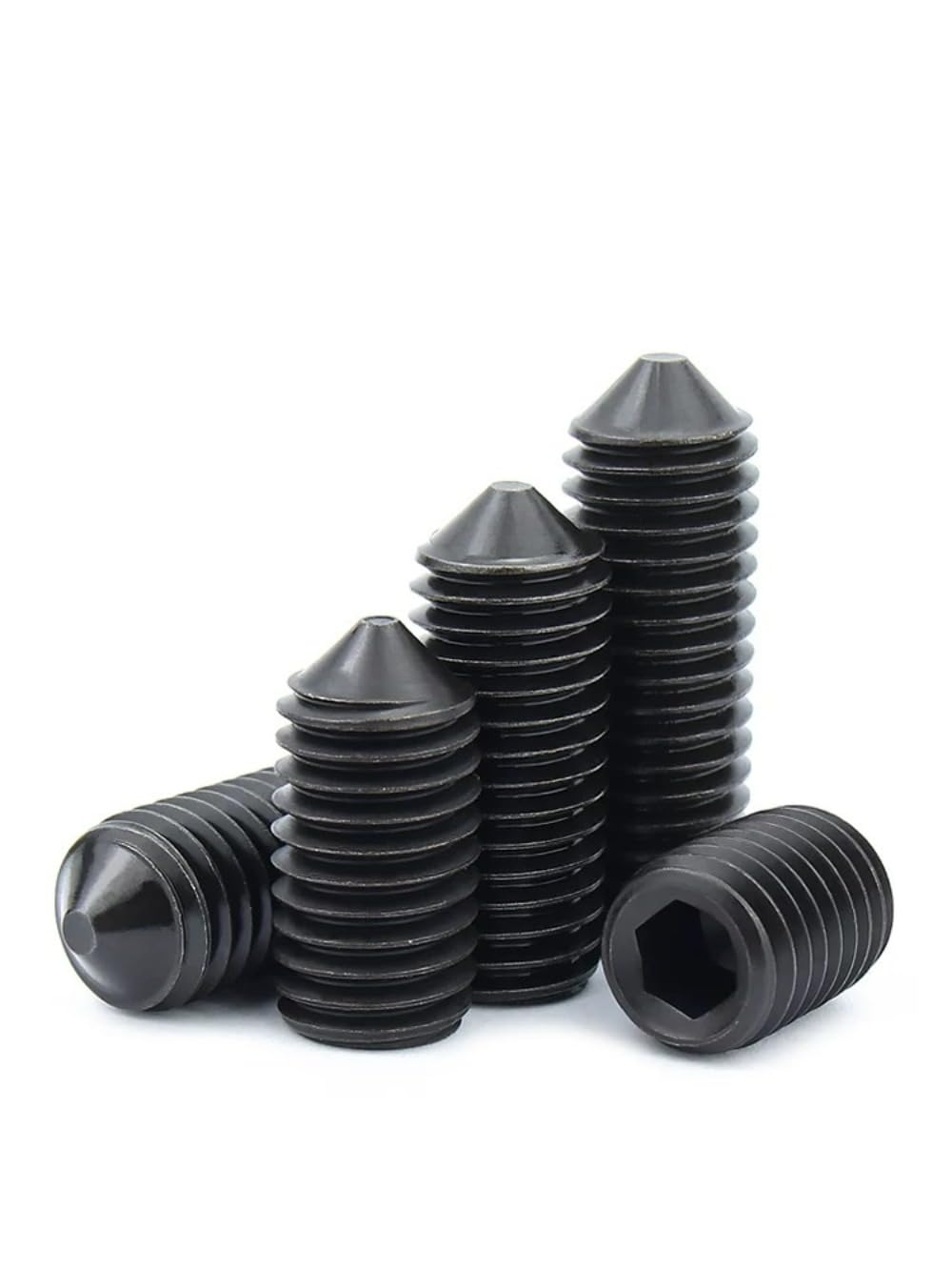 Black 12.9 Steel Hex Socket Set Screws Cone Point Grub Screws DIN914 M2-M16 (50,M8 x 25mm)
