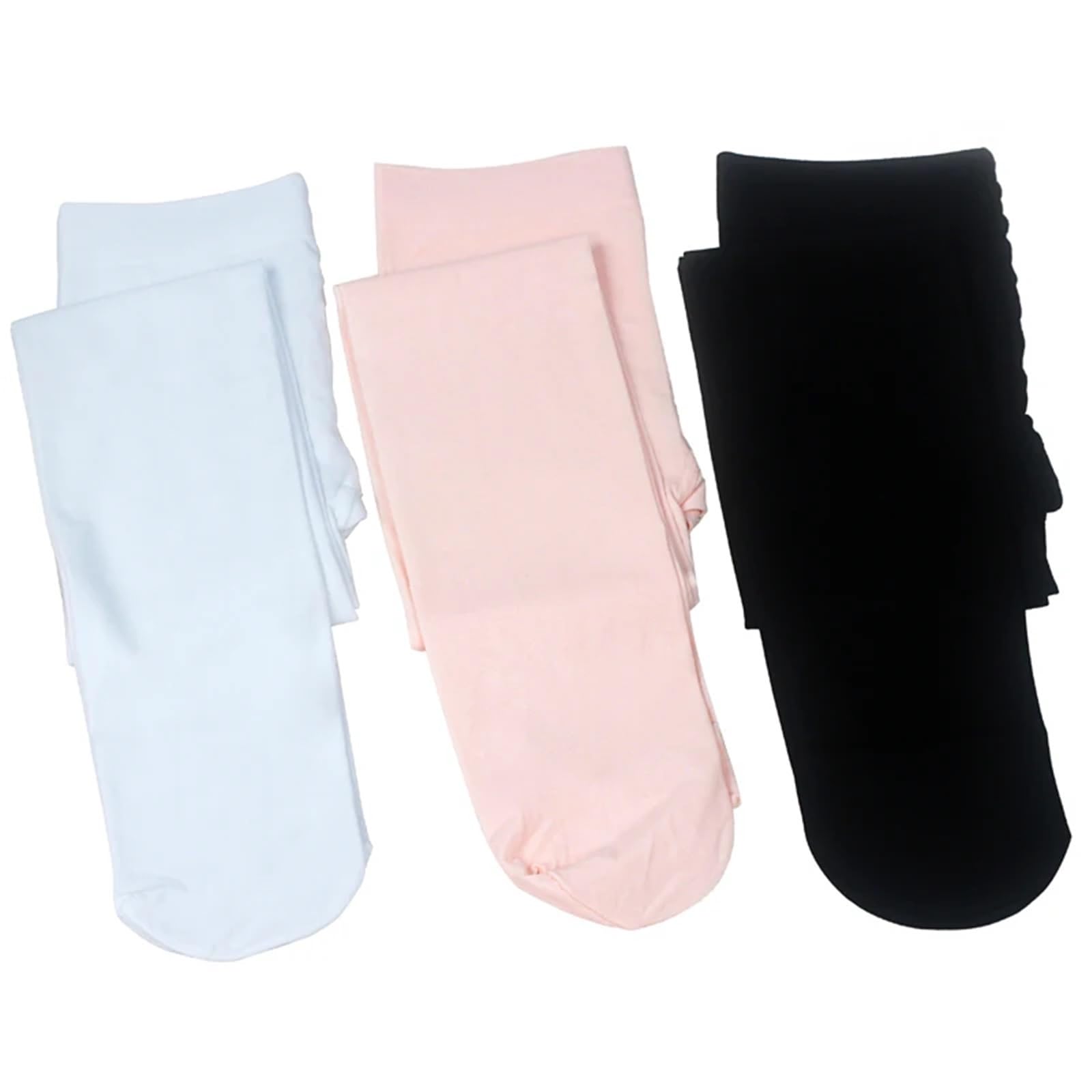Ballett Strumpfhose Mädchen Girls Ballet Tights Seamless Pantyhose Stockings Footed Dance Leggings Ballet Pink White Black(3 White,XXL 160cm to 175cm)