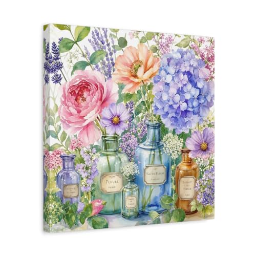 Tableau fleurs aquarelle pour habiller un mur vide au-dessus du canapé