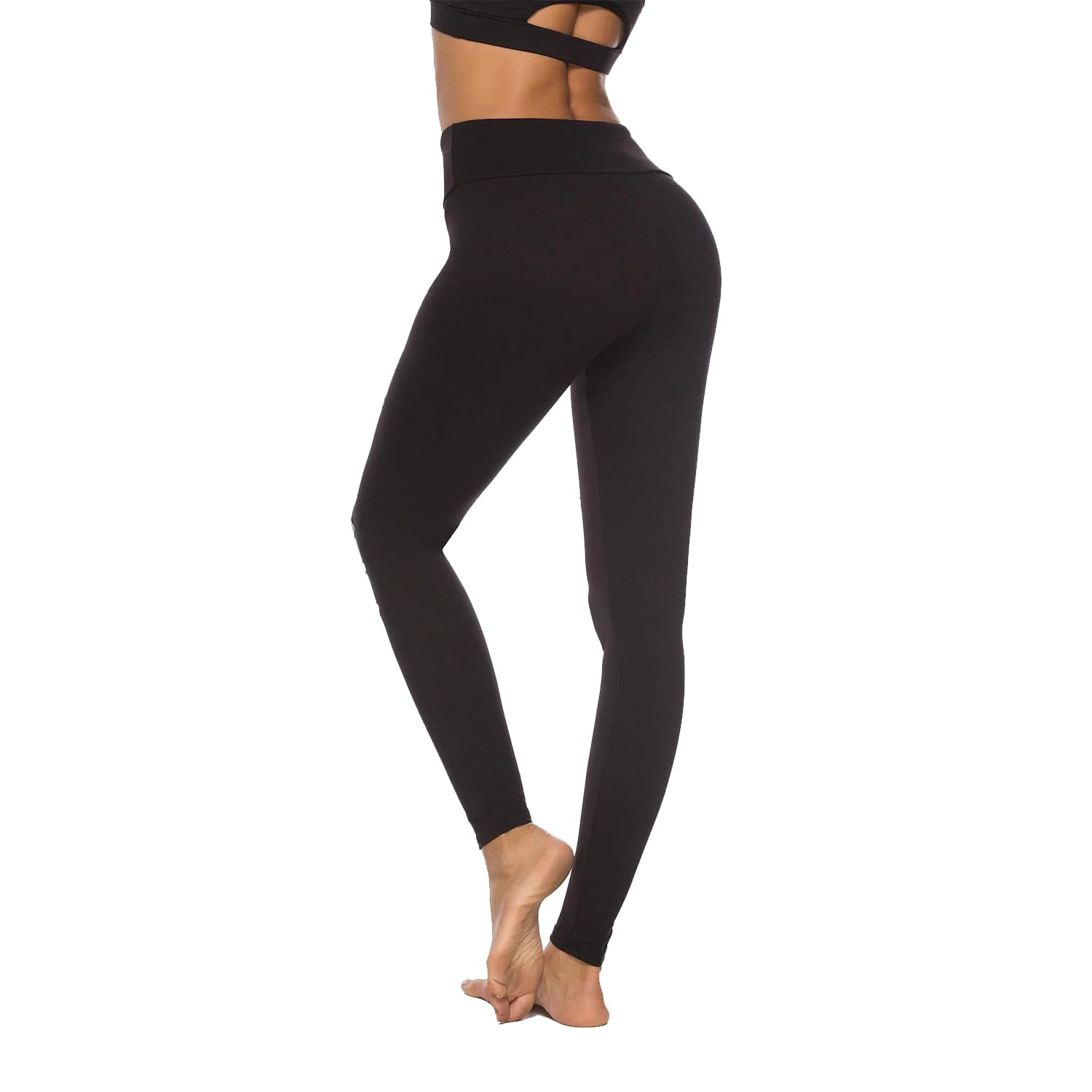 ZEILING Beautiful Hollow Yoga Dance Hole Breaking Tight Fitting Exercise Stretch Fitness Body Shaping Leggings for Women,Black,M