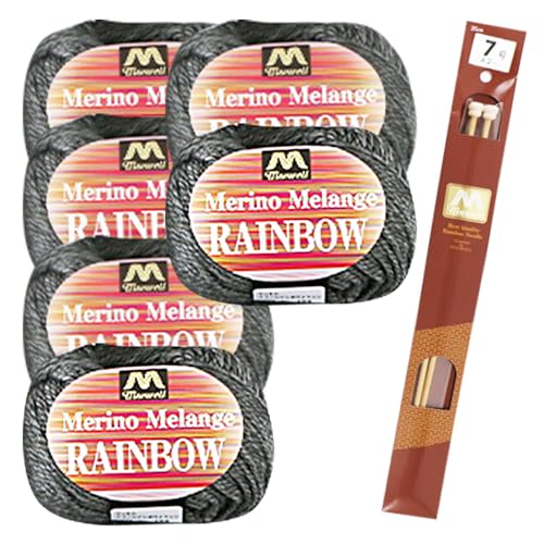 毛糸7玉で編めるアラン編みマフラー ミドルグレー・着分パック[毛糸・編み物用品・レシピ本セット][No.051]