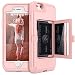 iPhone 6 Plus / 6s Plus Wallet Case - WeLoveCase Defender Wallet Case with Hidden Back Mirror and Card Holder Heavy Duty Protection Shockproof Armor Protective Case for iPhone 6S Plus - Rose Gold