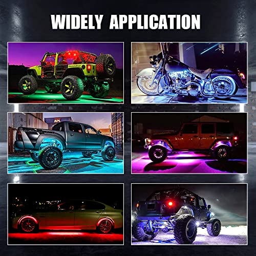 GSRECY RGB LED Rock Lights for Trucks, 8 Pods Rock Lights with App/Remote Control/Music Mode, Multilcolor Neon Underglow Wheel Well Light for ATV Pickup Off Road RZR UTV Golf Car Trailer Boat by GSRECY - Image 9