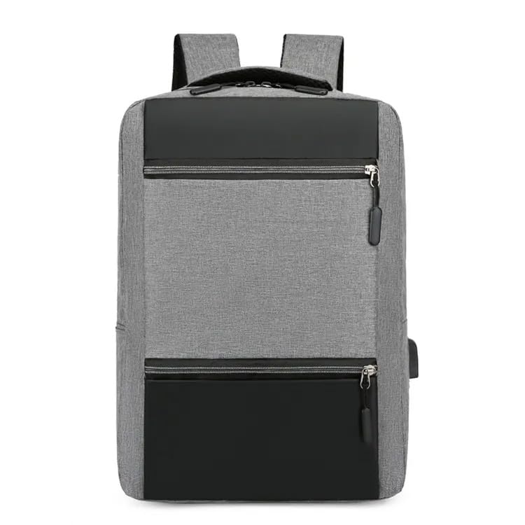 Sac à dos en toile gris et noir 45 cm pour les trajets quotidiens