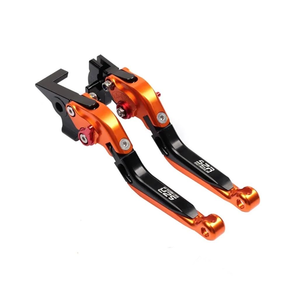 DJSHUOY Handlebar Brake Lever Motorcycle Accessories Modified Brake Clutch Lever Retractable Adjustable for FB Mondial HPS 125 HPS 300 Hipster(A-Orange)