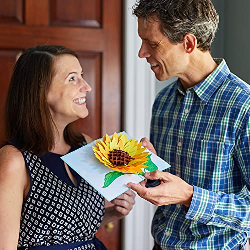 Lovepop Sunflower Bloom Pop Up Card, 5X7-3D Greeting Card, Pop Up Paper Flower Card For Mom, Anniversary Card For Wife, Paper Flower Card, Love Card, Thinking Of You #TOP5