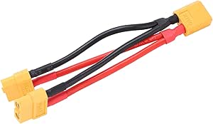 QIANRENON Adattatore Parallelo 1 In 2 XT60 ESC Splitter XT60 Maschio A 2 Prese A Forma Di Y Connettore XT60 1 A 2 Batterie Al Litio ESC Maschio, Per - Foto 6