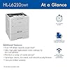 Brother HL-L6210DWT Business Monochrome Laser Printer with Dual Paper Trays, Wireless Networking, Works with Alexa, White