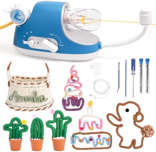 Caydo Automatic i Cord Knitting Machine Pro, Electric i-Cord Knitter with Powerful 3-Speed Adjustable, Hands-Free Highly Efficient Yarn Knit Helper, Crochet iCord Maker Tool for Fast DIY Craft Project