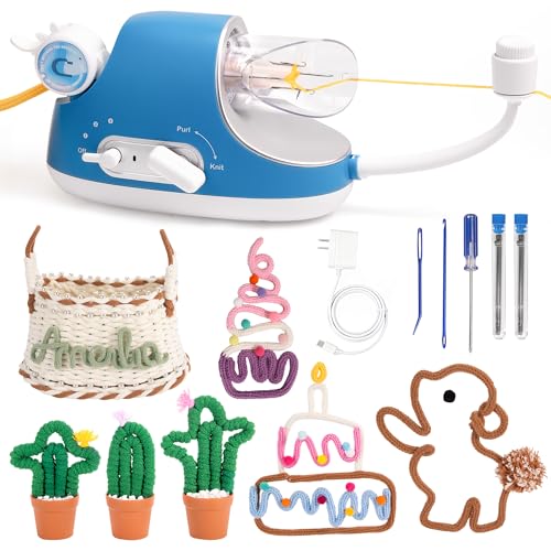 Caydo Automatic i Cord Knitting Machine Pro, Electric i-Cord Knitter with Powerful 3-Speed Adjustable, Hands-Free Highly Efficient Yarn Knit Helper, Crochet iCord Maker Tool for Fast DIY Craft Project