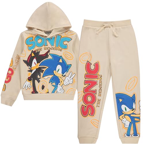 Sonic The Hedgehog Boys Graphic Hoodie and Jogger Pants 2-Piece Outfit Set- Sizes 4-20
