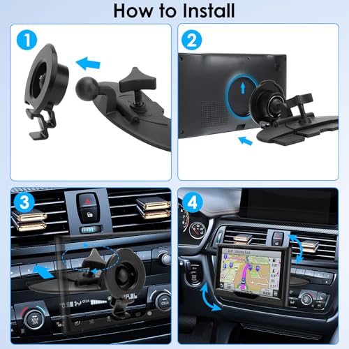 EEEKit Uchwyt na gniazdo CD do nawigacji GPS, obracany o 360° odtwarzacz CD GPS uchwyt samochodowy kompatybilny z Garmin Navi Series 8,5-18 cm uchwyt na nawigację satelitarną