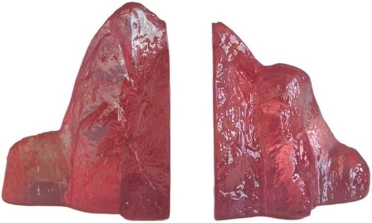 Book Ends Bookends Chinese Pink Transparent Bookends for Bookshelves Office Desk Living Room Book Ends for Shelves
