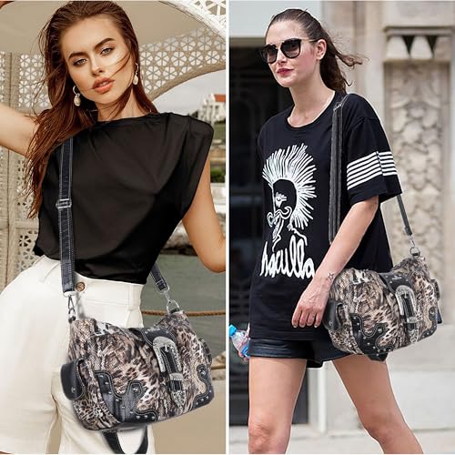 Image of Angel Kiss Hobo Bags for Women Vegan Leather Purses and Handbags Ladies Chic Shoulder Bags Crossbody Purses with Metal Studs