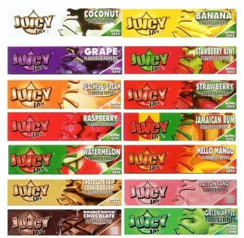 Juicy Jays King Size Slim Flavored Rolling Papers - 10 Unique Mix Flavors - No Repeats! Perfect for a Flavorful Smoking Experience - 10 Flavors, No Duplicates, Maximum Variety, Premium Quality!