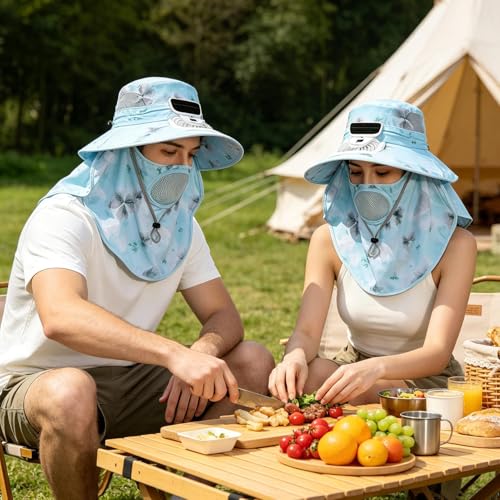 Chapeau ventilé solaire avec casquette rechargeable USB à 3 vitesses