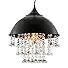 Produktbild BAYCHEER Lampe Industrie Vintage Kristall Deckenleuchte Hängeleuchter mit 49 Kristal Ketten (Schwarz)