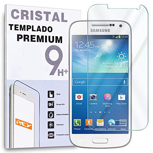 REY Protector de Pantalla para Samsung Galaxy S4 Mini Cristal Vidrio Templado Premium