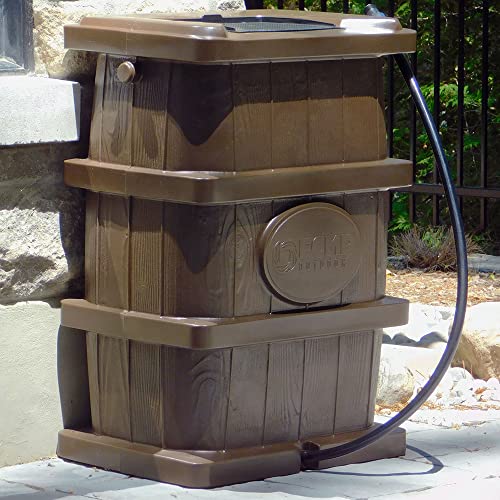 Image of FCMP Outdoor Slim Line Design Rain Barrel, 45 Gallon, Brown