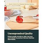 Caraway 14-Piece Kitchen Prep Set - Kitchen Knife Set & Wooden Utensil Set - Made With Premium German Steel Blades & FSC-Certified Birch Wood - Non-Toxic Materials - Includes Organizer - Cream - Image 5