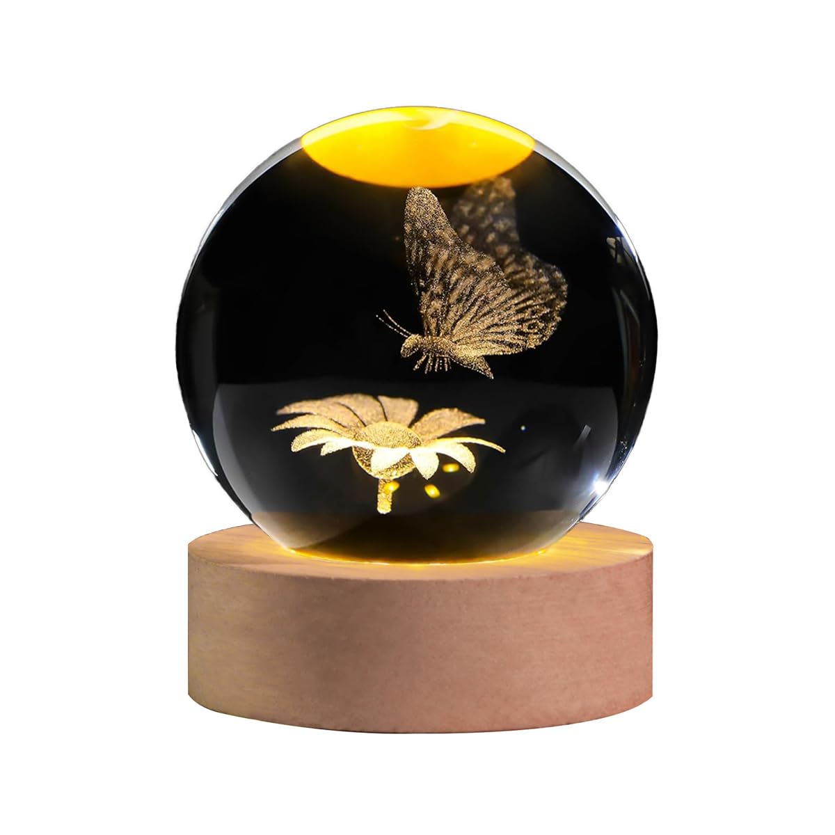 Sfera Di Cristallo Con Farfalla 3D E Luci LED - Decorazione Magica Per Camera - Foto 2
