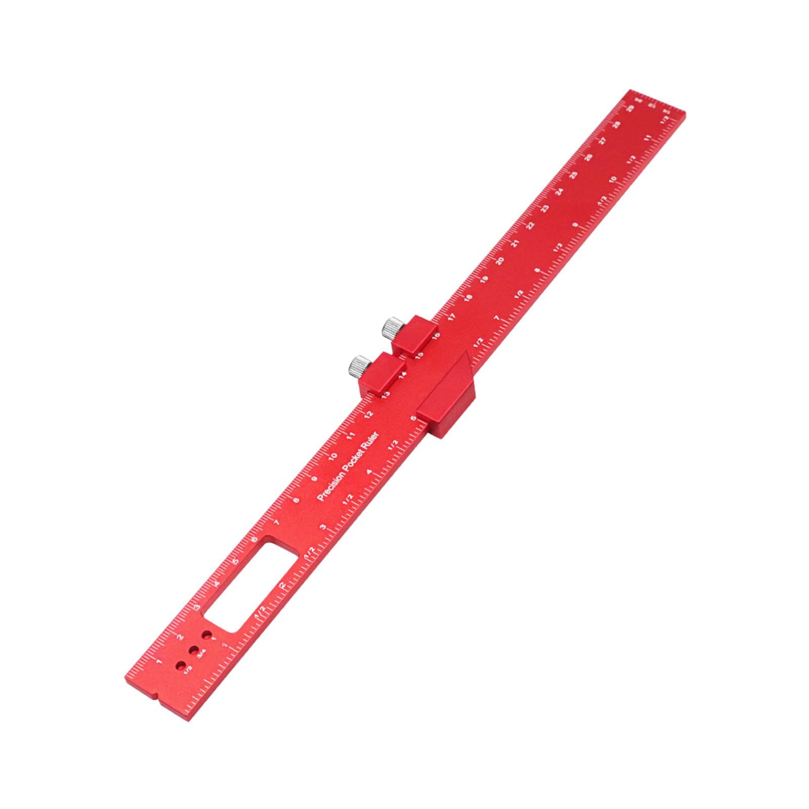 5er-Set Taschenlineal, Aluminium, Holzbearbeitung, Lineal, 45 Grad, gleitend, stabil, 30 cm