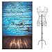 Mohoo Silk Vintage Blue Wood Floor Photography Backdrops Photo Props Studio Background 1.5x2.1m (Updated Material)