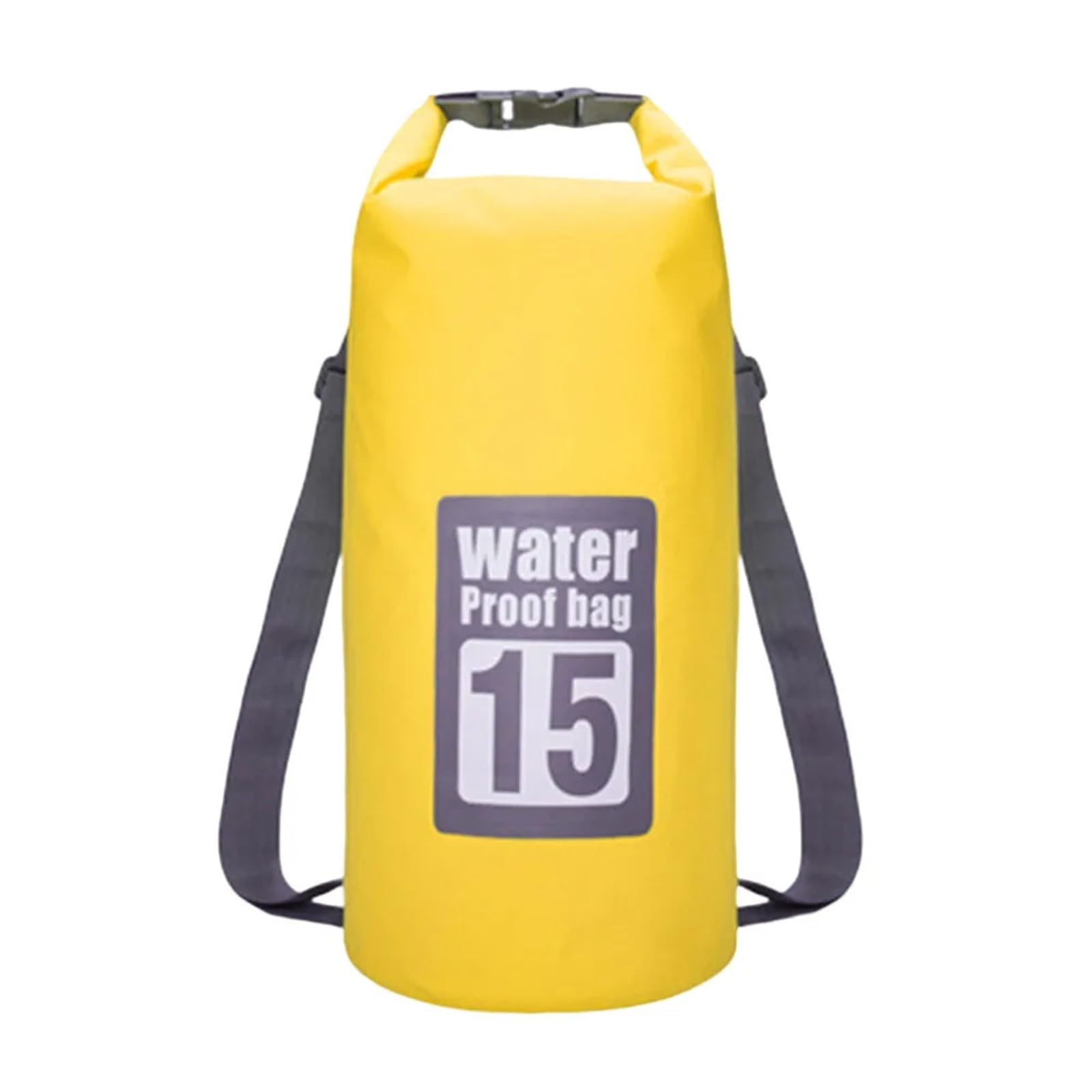 Dry Bag Sacca Galleggiante Impermeabile per Il Nuoto all'aperto, con Parte Superiore Arrotolabile, per Kayak, Rafting, Canottaggio, Trekking sul Fiume Zaino Impermeabile(Yellow 15L)